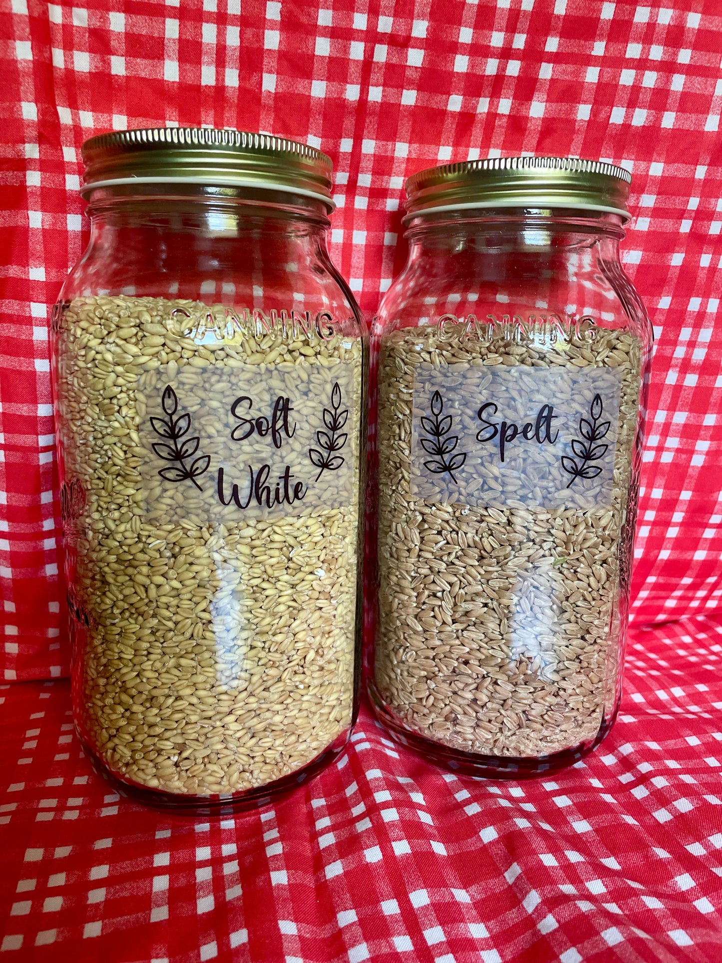 Clear Grain Label Stickers – 3 x 2" Jar & Container Labels (9-Pack)